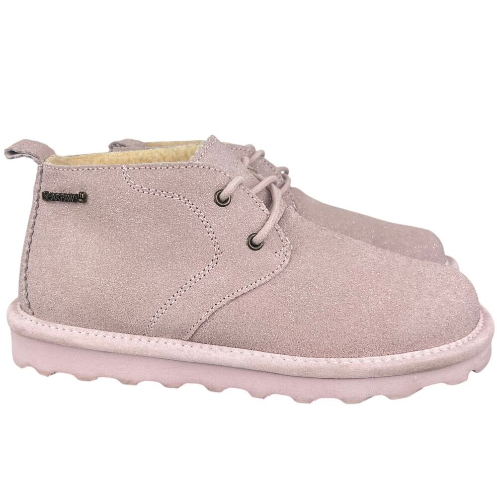 Women's Bearpaw Skye Exotic Lace-up Light Pink Sparkle Winter Boots (Sz 7)
